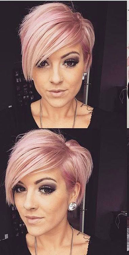 Pink Short Hair with Bangs