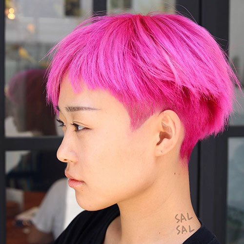 Hot Pink Short Hair