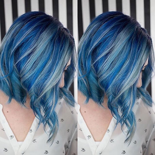 Blue Short Hair Styles