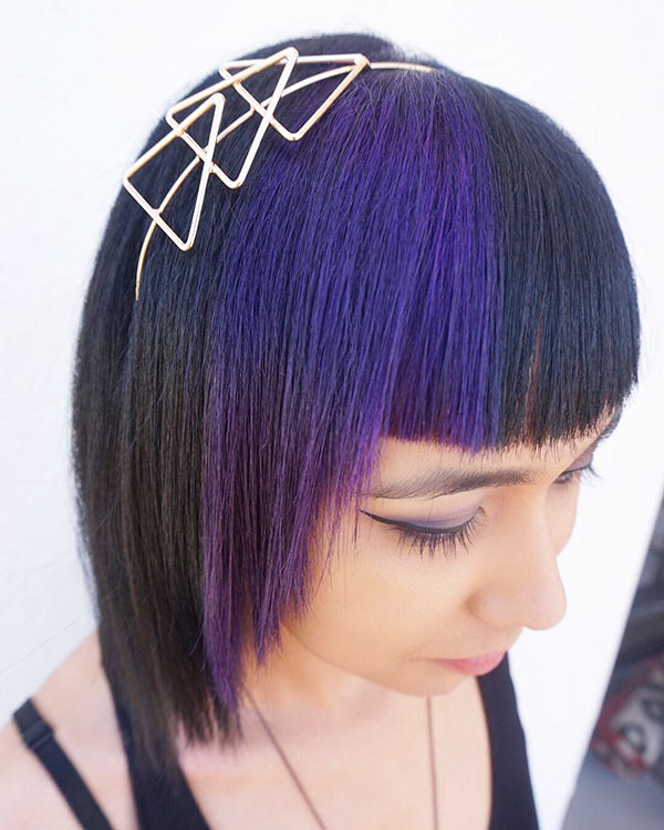 Purple With Short Hair