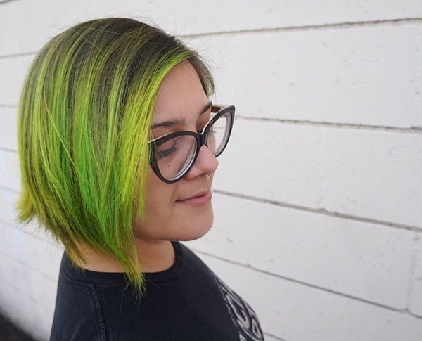 Green Hair Color For Short Hair