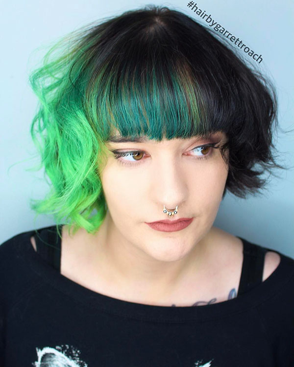 Short Green Hair Color